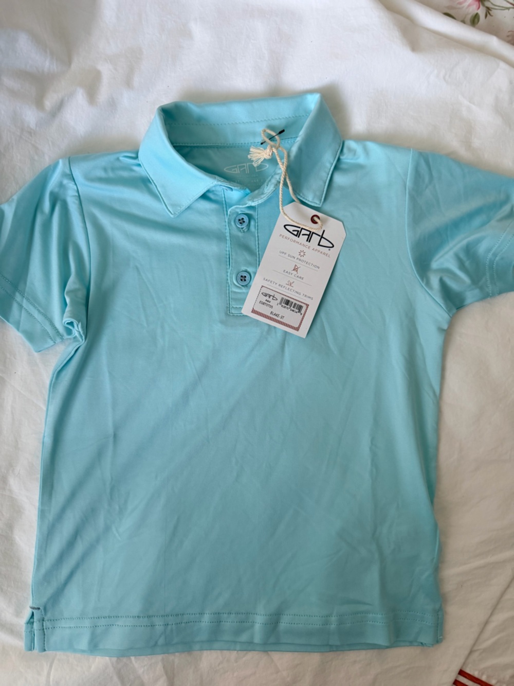 Garb golf Blake aqua blue polo shirt toddler boys 3T